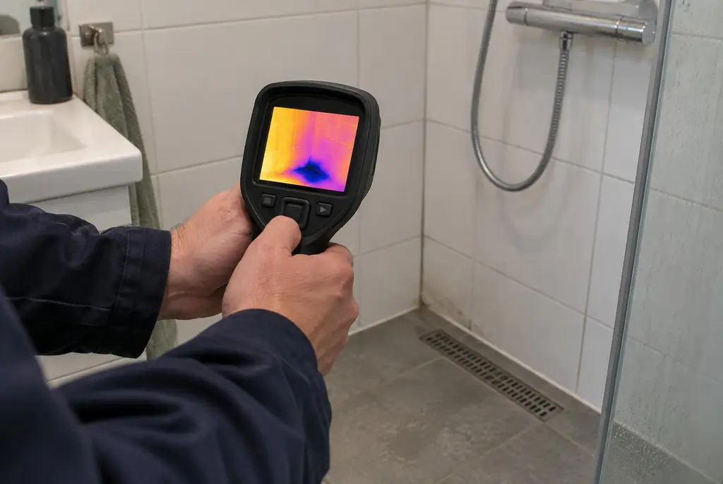 Lekdetectie Sassenheim – lekdetectiespecialist met warmtebeeldcamera in een badkamer